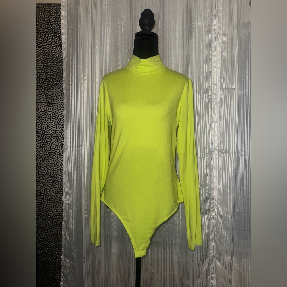 Wild Fable Neon Yellow Long Sleeve Bodysuit